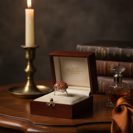 Cluster Dome Statement Ring red@2x