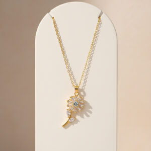 Spinning Crystal Sunflower Pendant