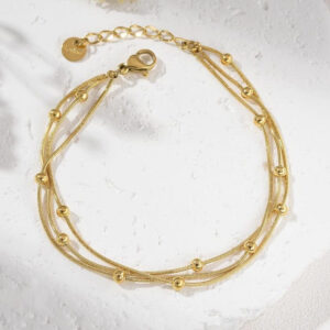 Multi-Strand Layered Beaded Bracelet