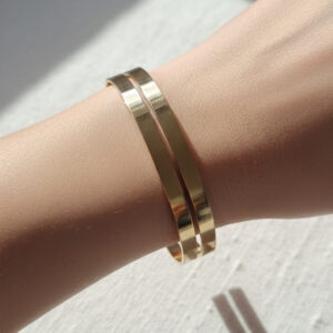 Minimalist Parallel Gold Band
