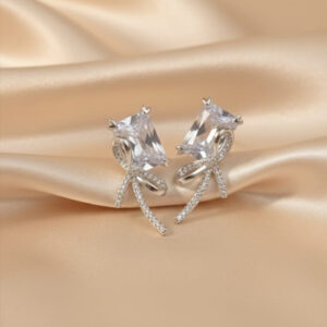 Radiant Emerald-Cut Bow Earrings
