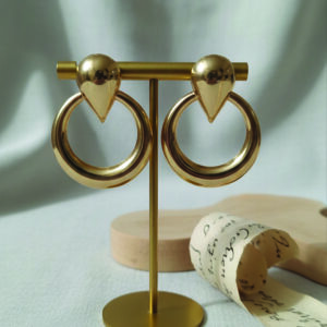 Sculpted Teardrop Statement Hoops