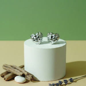 Artisan Woven Heart Studs