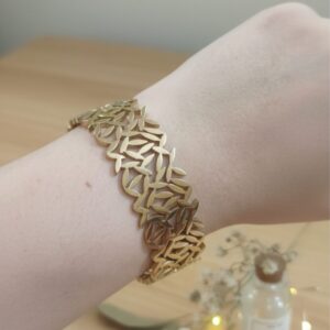 Wide Leaf Layered Bracelet