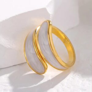 Abstract Swirl Enamel Statement Ring