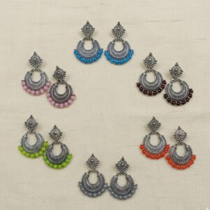 Ethereal Bead Crescent Hoops