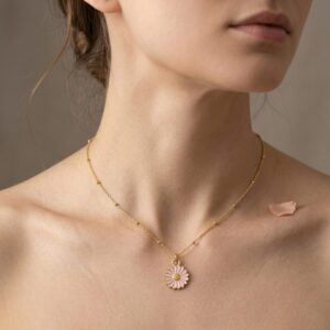 Dainty Daisy Petal Pendant Necklace