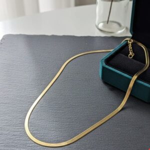 Liquid Gold Herringbone Chain Necklace