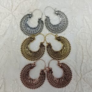 Heritage Filigree Crescent Hoops